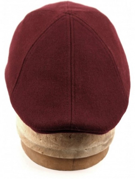 Newsboy Caps Men's Wool Blend Newsboy Duckbill Driving Cap Ivy - Burgundy - CW12NZZ33N0 $24.20