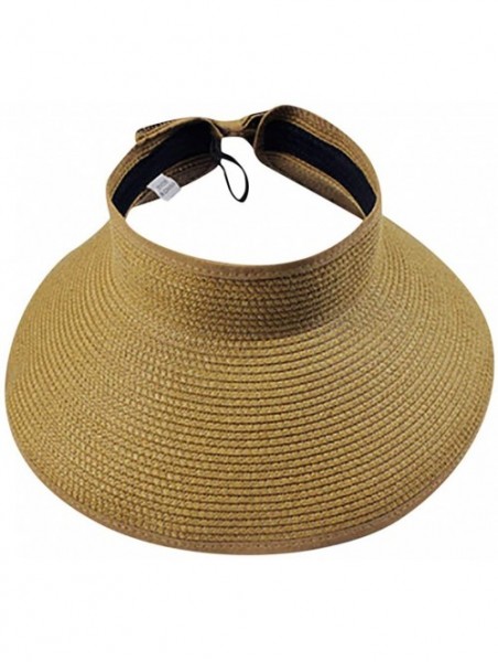 Sun Hats Beach Cap Women Print Two-Side Big Brim Straw Hat Sun Floppy Wide Brim Hats - Red - CT18UYQ5LZT $14.34