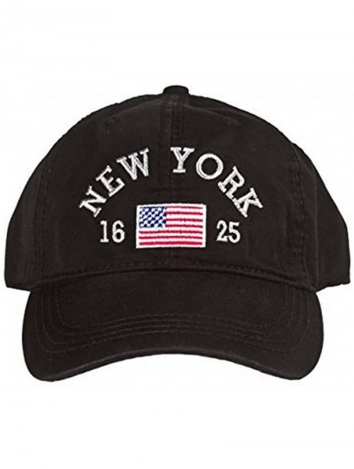 Baseball Caps New York 1625 Vintage Baseball Cap (25 Styles Available) - Black/Silver - CB12NRX46VL $16.10