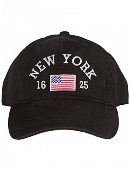 Baseball Caps New York 1625 Vintage Baseball Cap (25 Styles Available) - Black/Silver - CB12NRX46VL $16.10