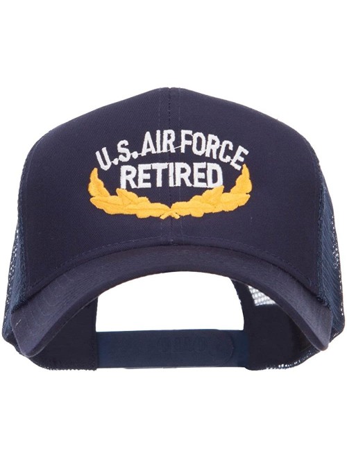 Baseball Caps US Air Force Retired Embroidered Mesh Cap - Navy - CX124YMNZ85 $27.98