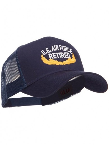 Baseball Caps US Air Force Retired Embroidered Mesh Cap - Navy - CX124YMNZ85 $27.98