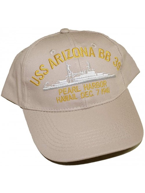 Baseball Caps Embroidered USS Arizona Battle Ship- Pearl Harbor Hawaii- Dec. 7 1941 Cap Hats - Khaki - CO116MN1ES3 $25.29