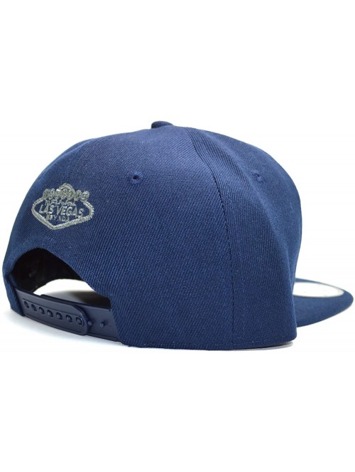 Baseball Caps Welcome Las Vegas Logo Embroidered Flat Bill Baseball Snapback Cap AYO1215 - Navy - CO18EGDYK52 $18.40