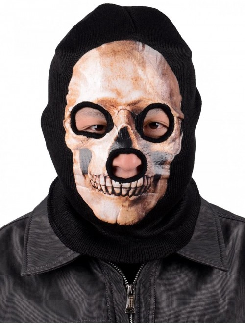 Balaclavas Men's Outdoor Sports Full-Face Balaclava Mask - Gray Skull - CN128V729RH $9.61