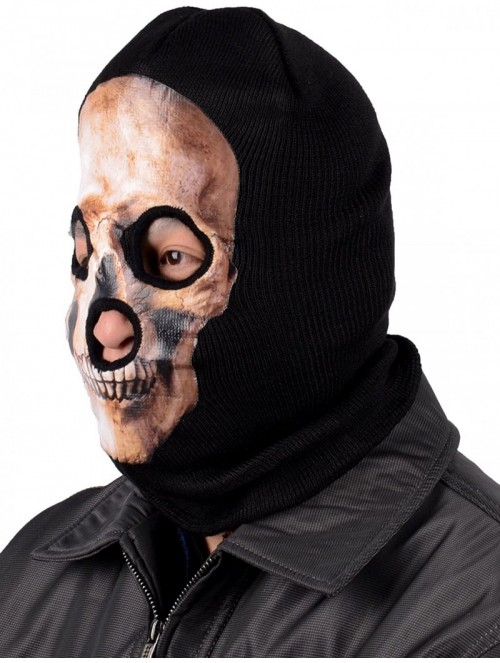 Balaclavas Men's Outdoor Sports Full-Face Balaclava Mask - Gray Skull - CN128V729RH $9.61