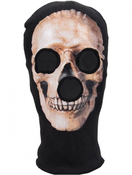 Balaclavas Men's Outdoor Sports Full-Face Balaclava Mask - Gray Skull - CN128V729RH $9.61