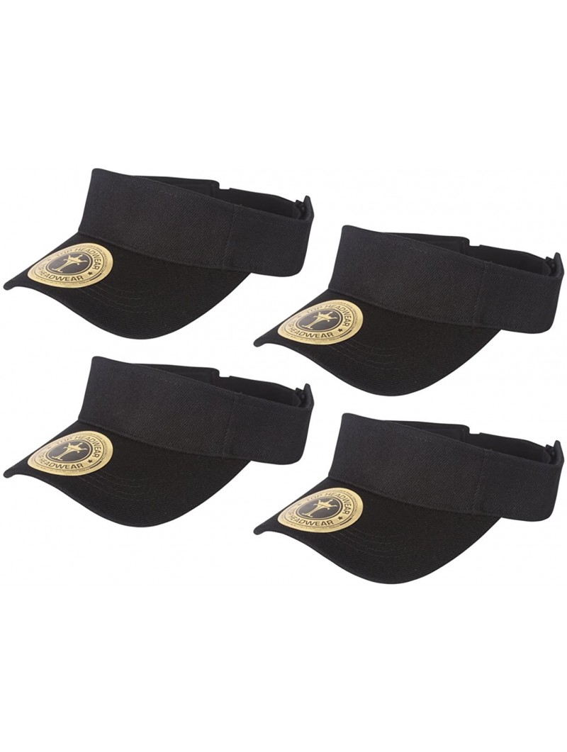 Visors 4 Pack Youth Size Sun Visor - Black - CE183CX0O0Q $23.97