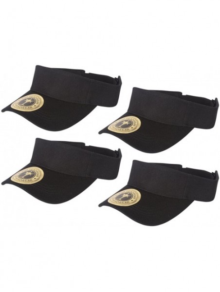 Visors 4 Pack Youth Size Sun Visor - Black - CE183CX0O0Q $23.97