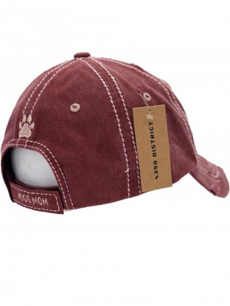 Baseball Caps Womens Baseball Cap Washed Distressed Vintage Adjustable Polo Style Dad hat - Dg Burgundy - CB18YG9ACNI $19.86