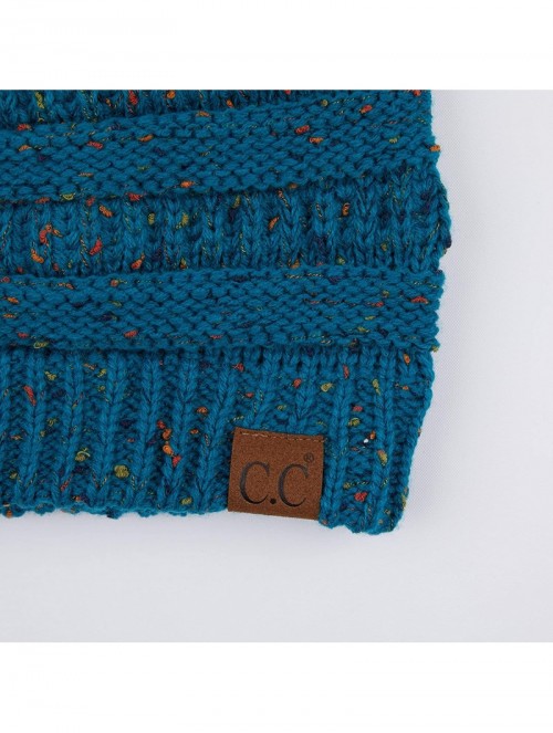 Skullies & Beanies Exclusives Unisex Ribbed Confetti Knit Beanie (HAT-33) - Teal - CZ18RYUWIQT $16.56