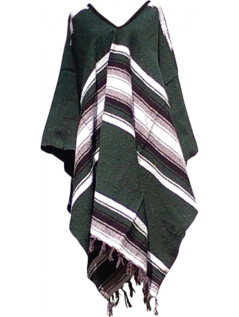 Cowboy Hats Clint Eastwood Western Black Cowboy Hat & Green Poncho Set - Green Poncho Only - CR17YLI028U $65.46