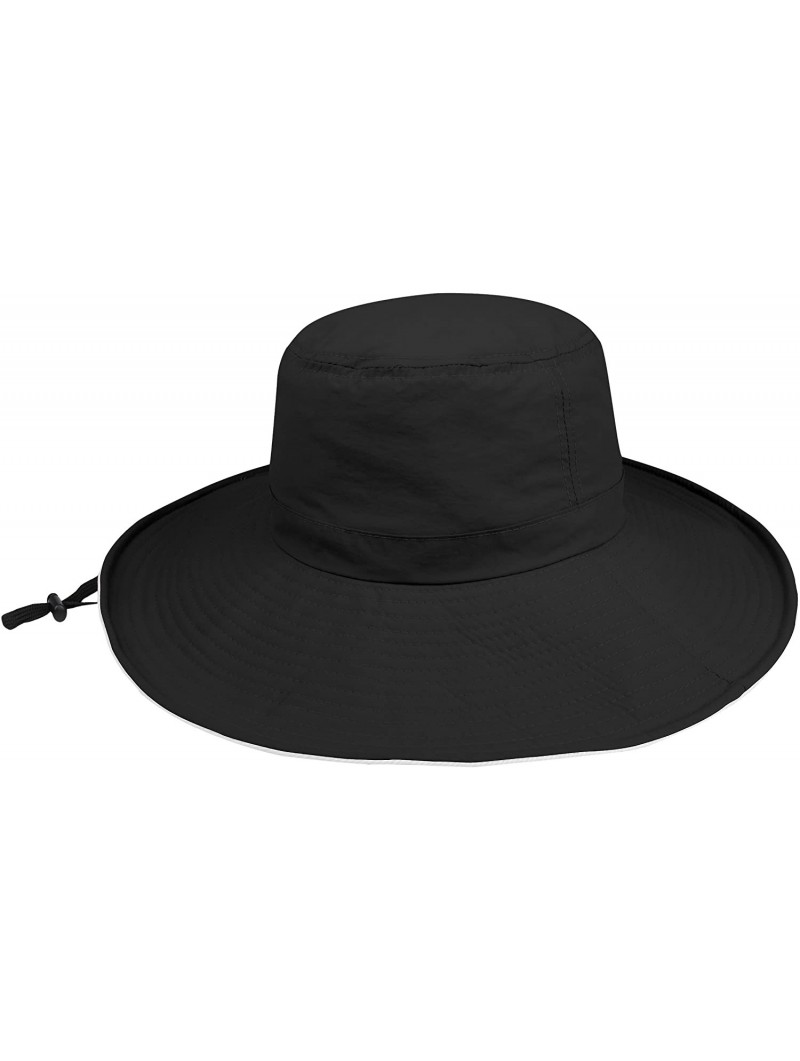 Sun Hats Women's Taslon UV Wide Brim Bucket Hat - Black - CG11LV4GO79 $22.22