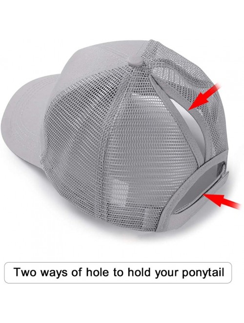 Baseball Caps Ponytail Baseball Glitter Ponycaps Adjustable - Classic(mesh)-black-grey - CV18QQ6C558 $20.41