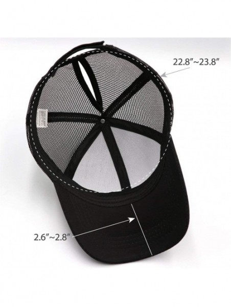 Baseball Caps Ponytail Baseball Glitter Ponycaps Adjustable - Classic(mesh)-black-grey - CV18QQ6C558 $20.41