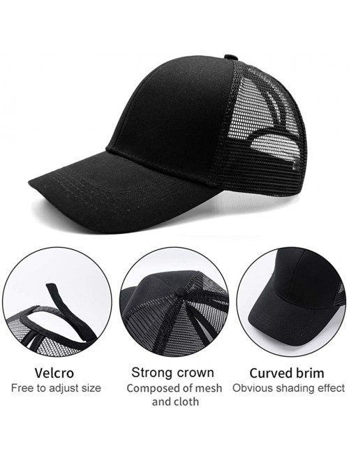 Baseball Caps Ponytail Baseball Glitter Ponycaps Adjustable - Classic(mesh)-black-grey - CV18QQ6C558 $20.41