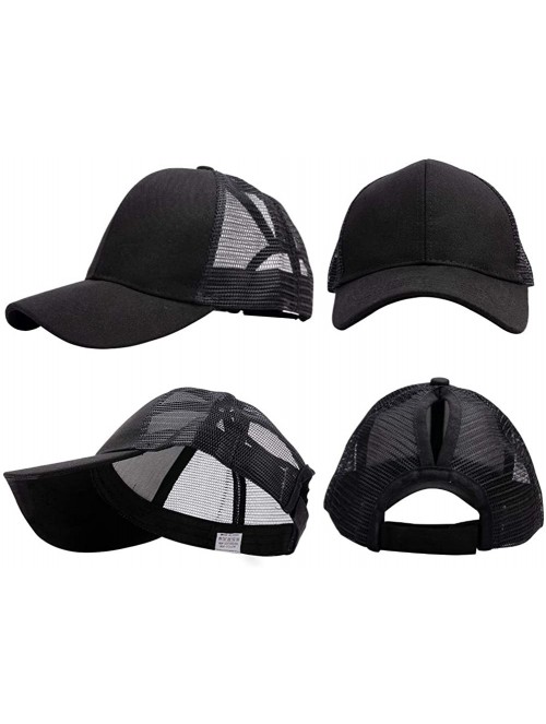 Baseball Caps Ponytail Baseball Glitter Ponycaps Adjustable - Classic(mesh)-black-grey - CV18QQ6C558 $20.41