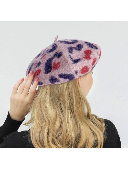 Berets Leopard Animal Artist Painter - Pinkleopard - CX18XHSW665 $21.36