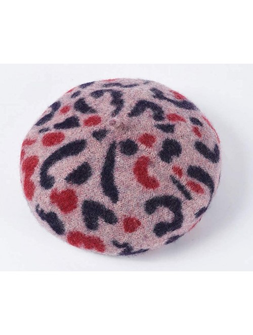 Berets Leopard Animal Artist Painter - Pinkleopard - CX18XHSW665 $21.36