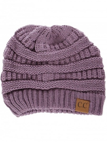 Skullies & Beanies USA Trendy Warm Chunky Soft Stretch Cable Knit Slouchy Beanie - Violet - C917YCYWOT9 $10.01