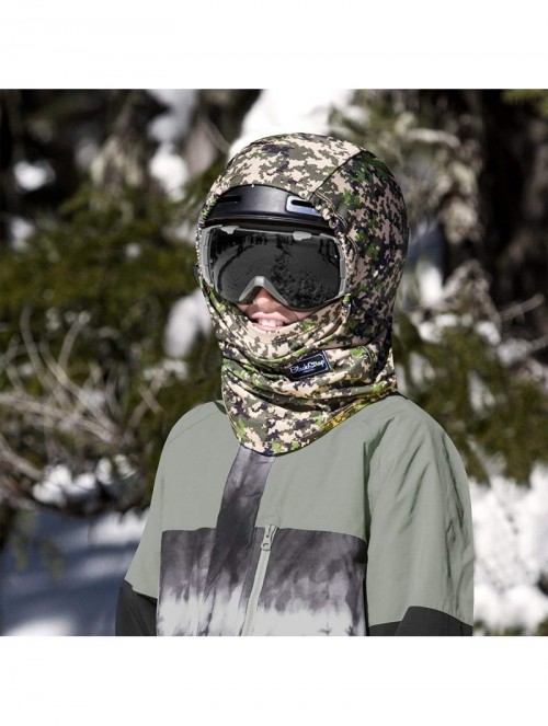 Balaclavas Team Hood Balaclava Face Mask- Dual Layer Cold Weather Headwear for Men and Women - Bleached - CH186MIAK9K $43.64