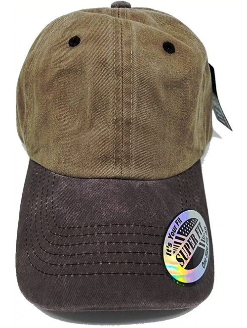 Baseball Caps Baseball Cotton Mesh Pigment Dyed Low Profile Cap Unisex Hat - Khakibrown and Blackkhaki - C318EI4QT6N $13.37