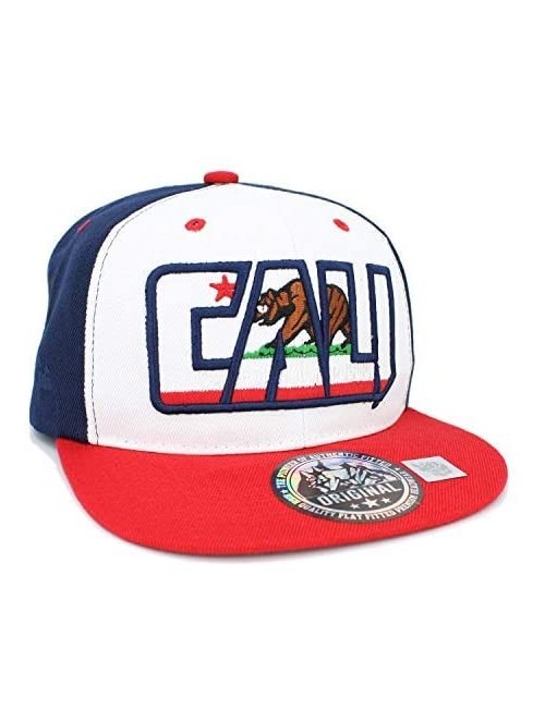 Baseball Caps Embroidered CALI Bear in CALI with California MAP Snapback Cap - Navy/White/Red - CP18NEMW0H0 $14.40