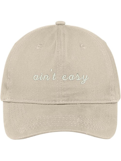Baseball Caps Ain't Easy Embroidered 100% Cotton Adjustable Cap Dad Hat - Stone - CL12KSQ74KL $26.20