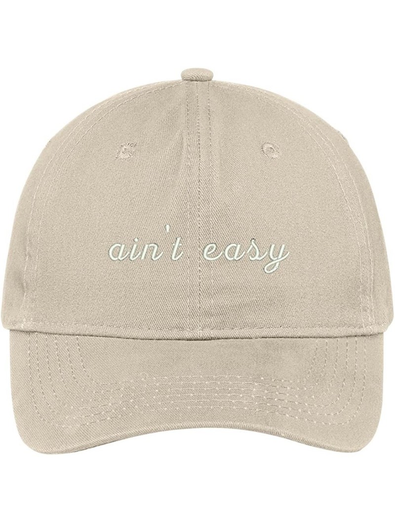 Baseball Caps Ain't Easy Embroidered 100% Cotton Adjustable Cap Dad Hat - Stone - CL12KSQ74KL $26.20