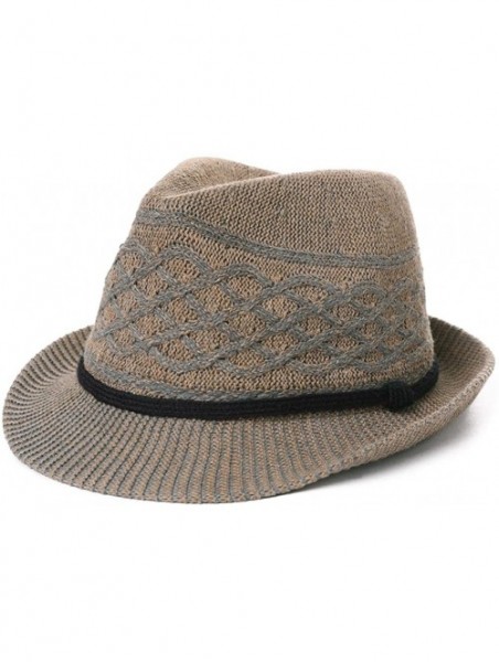 Sun Hats Womens Straw Fedora Brim Panama Beach Havana Summer Sun Hat Party Floppy - 99702_coffee - CL18HM3HI8M $20.52