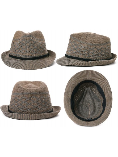 Sun Hats Womens Straw Fedora Brim Panama Beach Havana Summer Sun Hat Party Floppy - 99702_coffee - CL18HM3HI8M $20.52