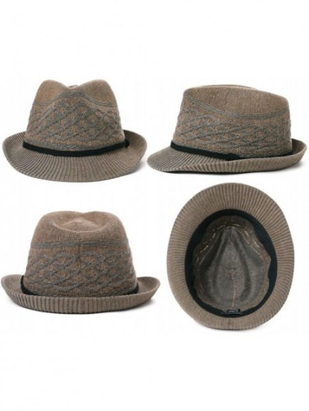 Sun Hats Womens Straw Fedora Brim Panama Beach Havana Summer Sun Hat Party Floppy - 99702_coffee - CL18HM3HI8M $20.52