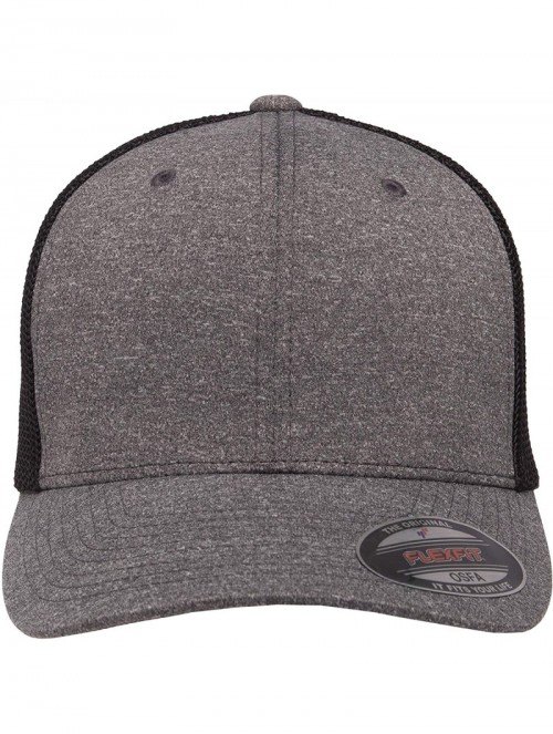 Baseball Caps Men's Melange Stretch Mesh Cap - Dark Heather/Black - CS18TSISS63 $14.40