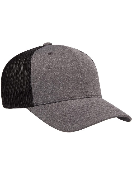 Baseball Caps Men's Melange Stretch Mesh Cap - Dark Heather/Black - CS18TSISS63 $14.40