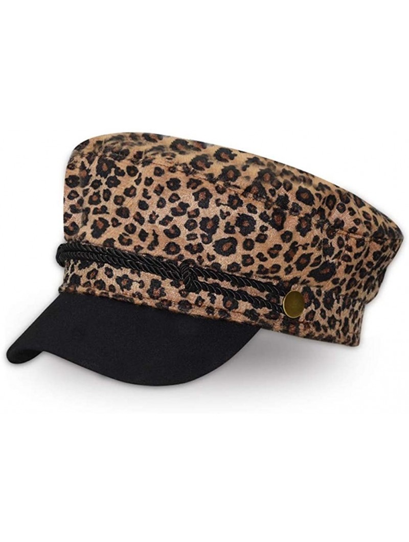 Berets Leopard Art Fashion Trendy Design Newsboy Cap Golf Cabbie Gatsby Beret Hat - Brown - C818LL6QRE7 $15.49