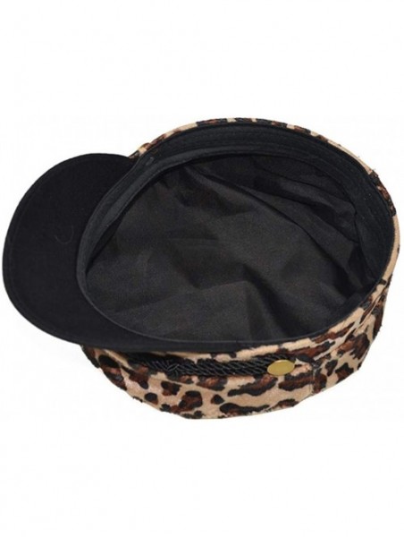 Berets Leopard Art Fashion Trendy Design Newsboy Cap Golf Cabbie Gatsby Beret Hat - Brown - C818LL6QRE7 $15.49