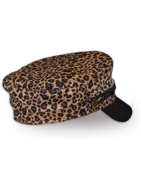 Berets Leopard Art Fashion Trendy Design Newsboy Cap Golf Cabbie Gatsby Beret Hat - Brown - C818LL6QRE7 $15.49