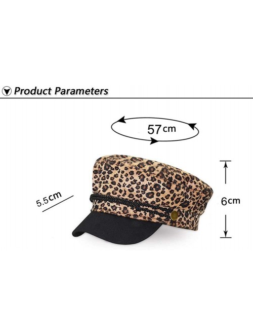 Berets Leopard Art Fashion Trendy Design Newsboy Cap Golf Cabbie Gatsby Beret Hat - Brown - C818LL6QRE7 $15.49