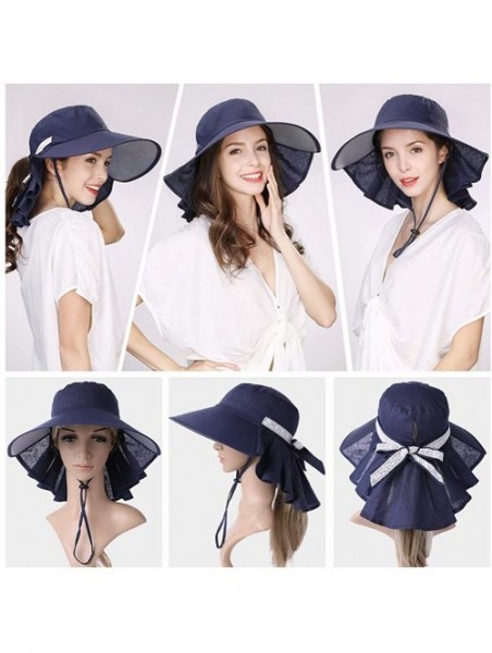 Sun Hats Womens Packable SPU 50 Summer Sun Bucket Ponytail Hat Outdoor Beach Hiking Chin Strap Floppy Safari 55-59CM - CG18SR...