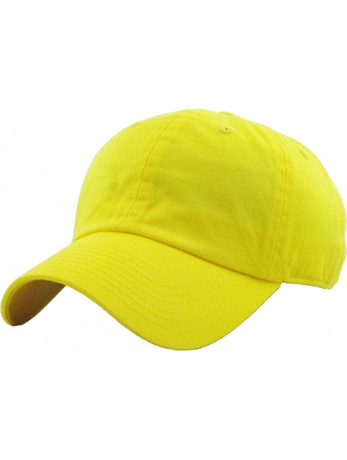 Baseball Caps Dad Hat Adjustable Plain Cotton Cap Polo Style Low Profile Baseball Caps Unstructured - Yellow - C918H9R0DL5 $1...