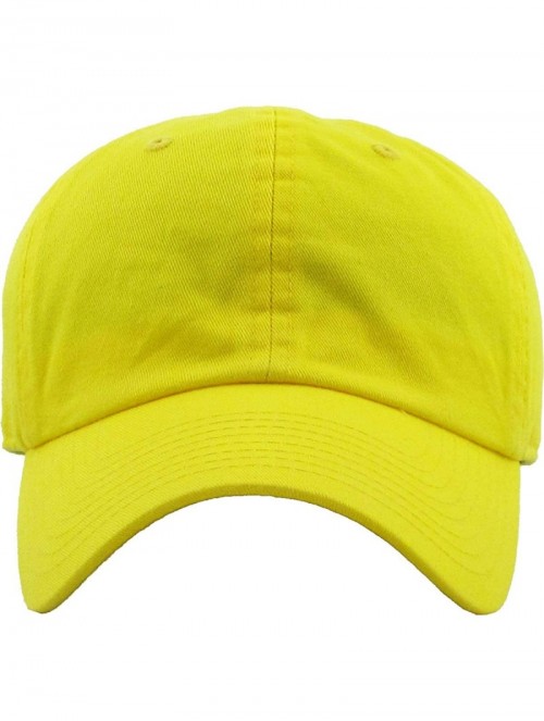 Baseball Caps Dad Hat Adjustable Plain Cotton Cap Polo Style Low Profile Baseball Caps Unstructured - Yellow - C918H9R0DL5 $1...