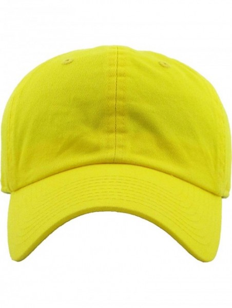 Baseball Caps Dad Hat Adjustable Plain Cotton Cap Polo Style Low Profile Baseball Caps Unstructured - Yellow - C918H9R0DL5 $1...