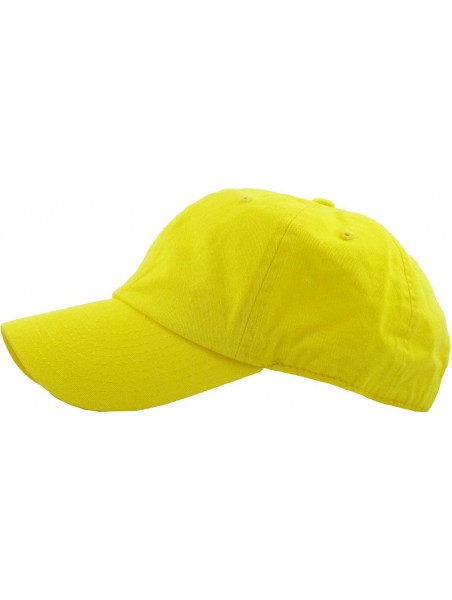 Baseball Caps Dad Hat Adjustable Plain Cotton Cap Polo Style Low Profile Baseball Caps Unstructured - Yellow - C918H9R0DL5 $1...