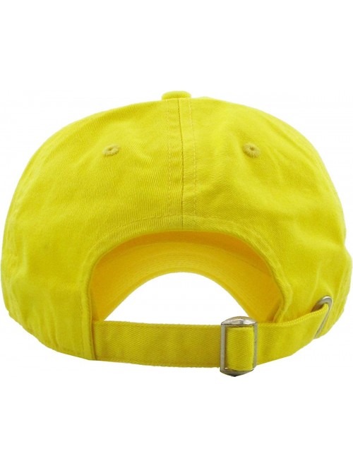 Baseball Caps Dad Hat Adjustable Plain Cotton Cap Polo Style Low Profile Baseball Caps Unstructured - Yellow - C918H9R0DL5 $1...