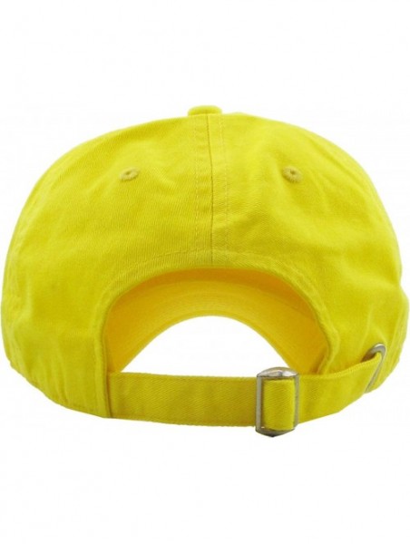 Baseball Caps Dad Hat Adjustable Plain Cotton Cap Polo Style Low Profile Baseball Caps Unstructured - Yellow - C918H9R0DL5 $1...