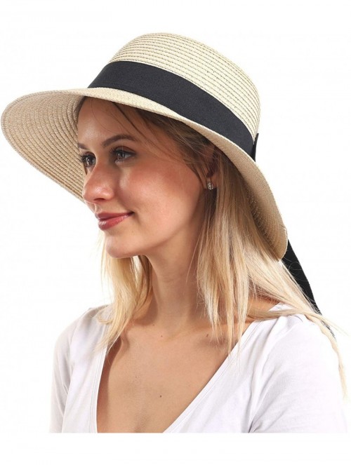 Sun Hats Womens Beach Sun Straw Hat- Floppy Beach hat & Wide Brim Braided Sun Hat - UPF 50+ Maximum Sun Protection - CC194K78...