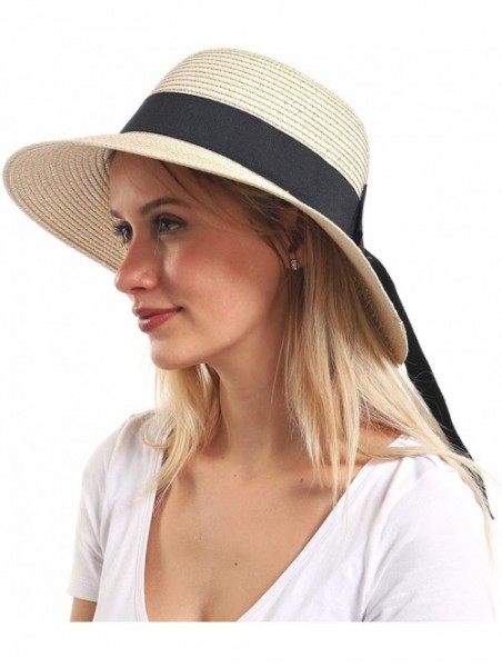 Sun Hats Womens Beach Sun Straw Hat- Floppy Beach hat & Wide Brim Braided Sun Hat - UPF 50+ Maximum Sun Protection - CC194K78...