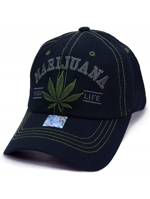 Baseball Caps High Life Marijuana Leaf Weed Design 420 Unstructured Dad Hat Baseball Cap - Black - CY18N9EERG0 $19.70