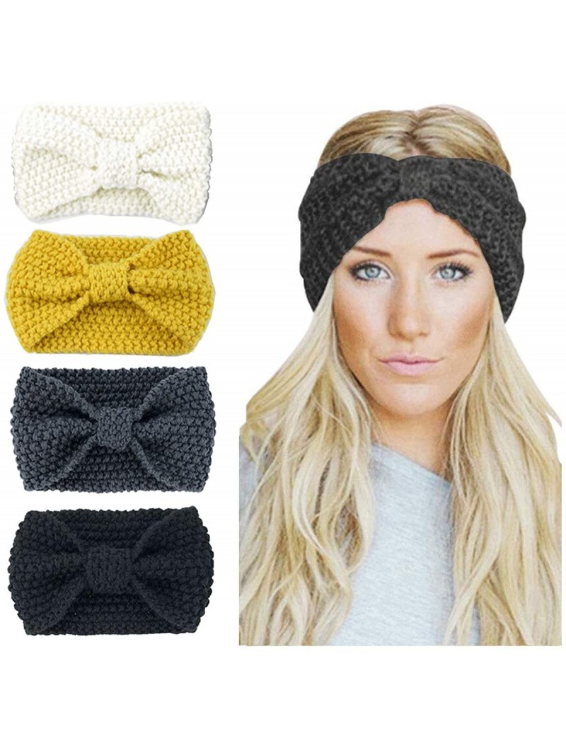 Cold Weather Headbands Womens Winter Knitted Headband - Soft Crochet Bow Twist Hair Band Turban Headwrap Hat Cap Ear Warmer -...