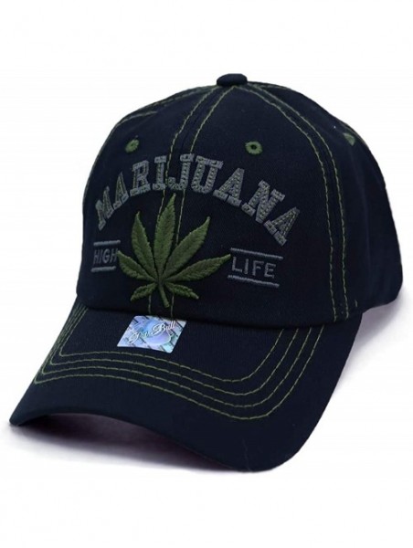 Baseball Caps High Life Marijuana Leaf Weed Design 420 Unstructured Dad Hat Baseball Cap - Black - CY18N9EERG0 $19.70